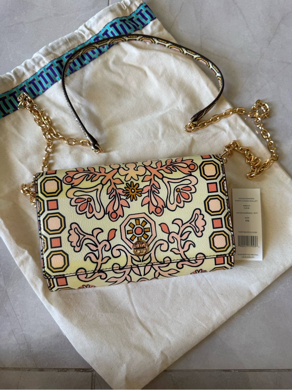 Tory Burch Hicks Garden Party Chain Wallet